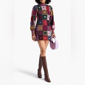Farm Rio Mosaic Mini Patchwork Dress